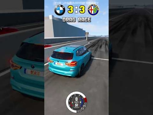 BMW X3 M Competition vs Alfa Romeo Stelvio Qudrofogigilo ! #shorts #bmwx3 #beamng