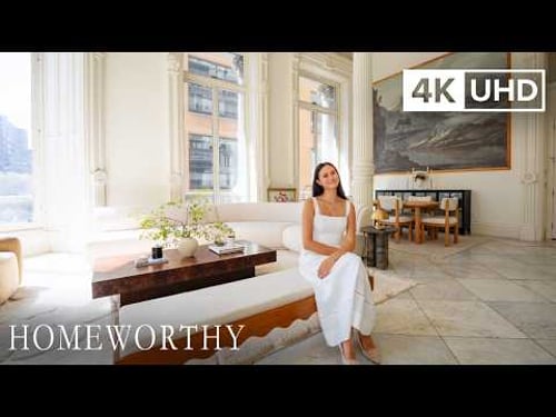 HOME TOUR | A Former Philadelphia Bank Revamped Into a Stunning Paris Inspired-Apartment | 4K