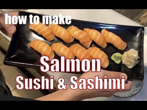 how to make salmon sushi and sashimi