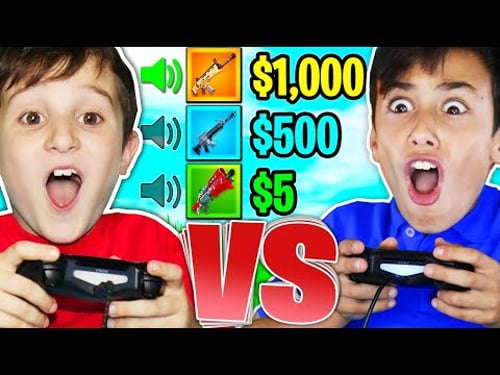 FIRST TO GUESS GUN SOUND WINS $1000!!! - 9YR OLD vs 12YR OLD 1V1 Fortnite Challenge