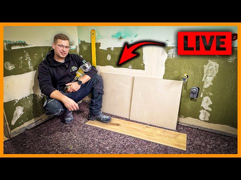 BAD FLIESEN in Echtzeit: 60x60 Feinsteinzeug als WANDFLIESEN verlegen! | Home Build Solution - LIVE