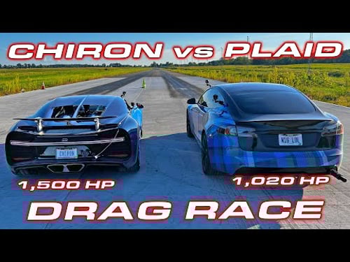 $3.6M CHIRON vs PLAID DRAG & ROLL RACE at the all new Triple F Raceway