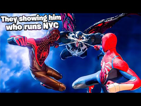 When SPIDER-MAN and MILES MORALES jumped VENOM all across NEW YORK