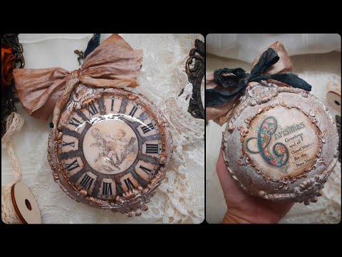 Vintage Christmas bauble ♡☆♡Decoupage tutorial