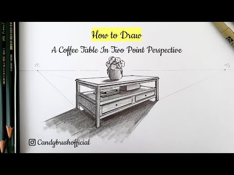 How to Draw A Coffee Table In Two Point Perspective | Step By Step