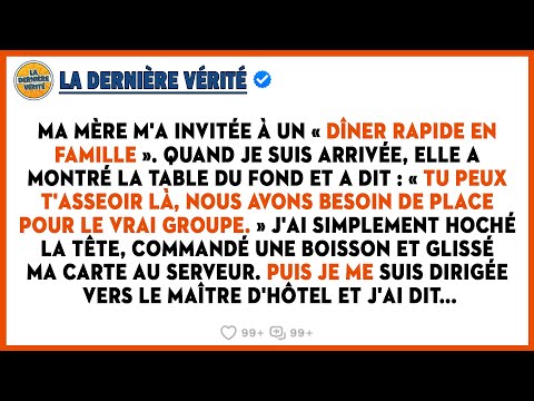 Ma Mère M'a Invitée À Un «Dîner Rapide En Famille». Quand Je Suis Arrivée, Elle A Montré La Table...