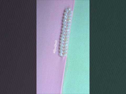 Satisfying hand embroidery work with crystal white beads🪄