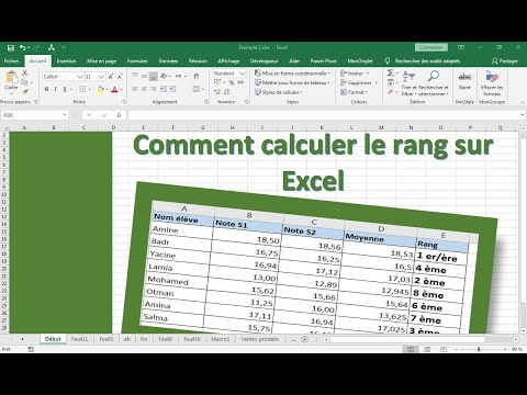 Calculer le RANG sur Excel avec le format 1er/ère, 2ème