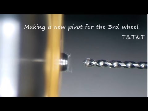 Repivot ① Making a new pivot for the 3rd wheel. 入れホゾ