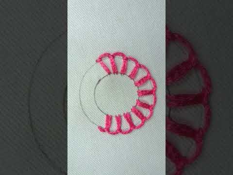 💥Viral hand embroidery circle border design🧵🪡