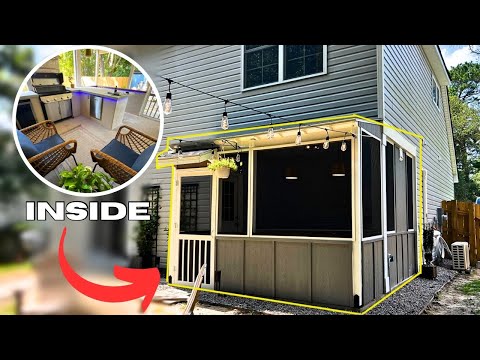 Building A DIY Screened In Patio With Kitchen Full Interior Build