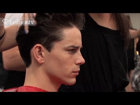 Andre F @ Salvatore Ferragamo Backstage - Milan Men's Fashion Week Spring 2012 | FashionTV - FTV.com