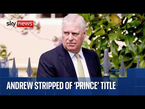 Andrew loses 'prince' title and forced to relocate to Sandringham | Sky News coverage & analysis