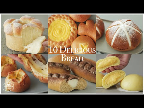 10 Delicious Bread Recipe | Baking Video | Milk Bread, Cream Buns, Brioche