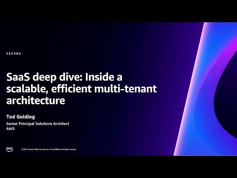 AWS re:Invent 2023 - SaaS deep dive: Inside a scalable, efficient multi-tenant architecture (SAS304)