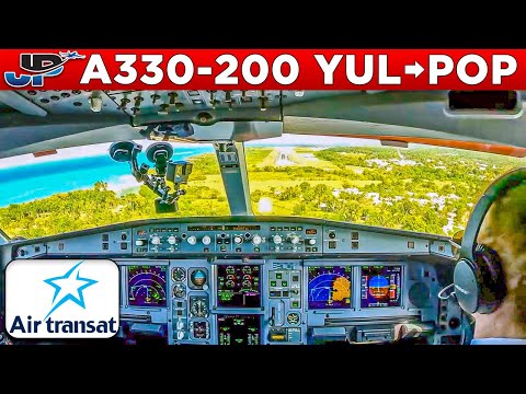 Air Transat Airbus A330-200 Cockpit Montreal🇨🇦 to Puerto Plata🇩🇴