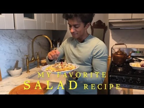 HOW TO MAKE MY FAVORITE WINTER SALAD of frisΓ©e, pears and blue cheese with Rajiv Surendra