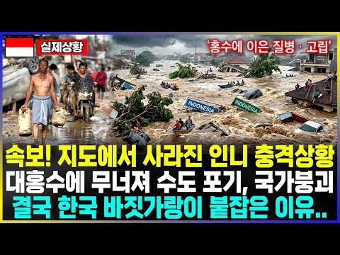 속보! 지도에서 사라진 인니 충격상황 대홍수에 무너져 수도 포기, 국가붕괴 결국 한국 바짓가랑이 붙잡은 이유..