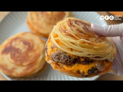 Dubai Viral Paratha Smash Burger Recipe | Double Beef Patty Burger Recipe