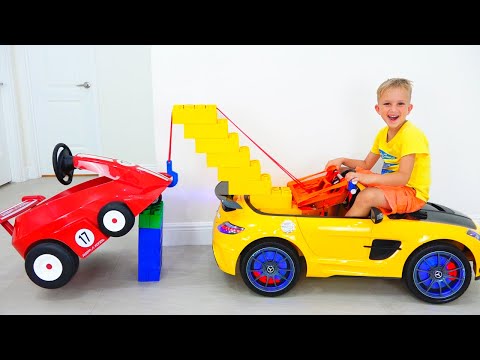 Vlad and Niki play with Toy Tow Truck for children - Funny stories for kids