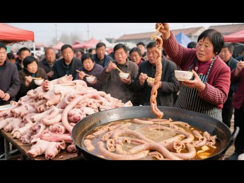 In Shandong rural area the whole pig soup costs 40 yuan per kilogram of fat intestine and one yuan