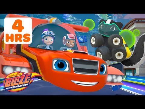 4 HOUR MARATHON of Blaze's Best Transformations, Missions & More! | Blaze and the Monster Machines