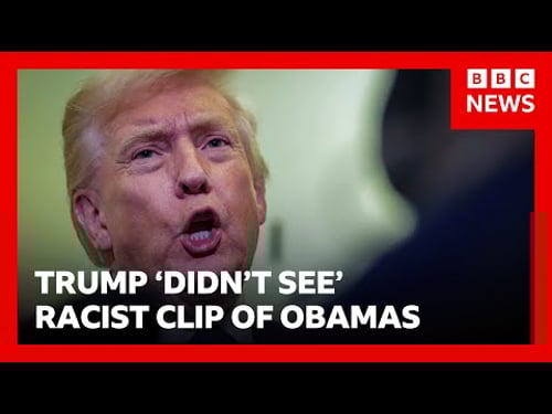 Donald Trump says he ‘didn’t see’ part of video with racist clip depicting Obamas as apes | BBC News