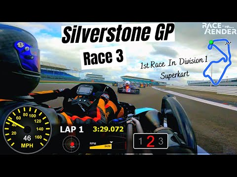 Rob Stubbs, Division 1 Superkart - Silverstone GP Circuit. Start 10th, Finish 8th out of 50!