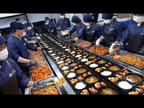 꼭두새벽 2시부터 2000개씩 만드는 도시락? 물 부으면 100도로 끓어버리는 7천원짜리 발열 도시락 공장┃Hot lunch box / Korean street food