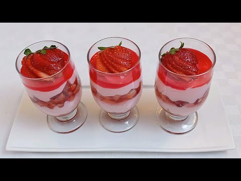 تحلية الفراولة اللذيذة .. سريعة و سهلة التحضير