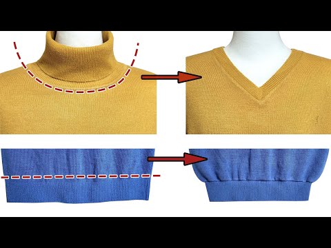 5분만에 가능한 초간단 니트 리폼/Super simple knit Upcycling in just 5 minutes/니트 수선/sweater/스웨터