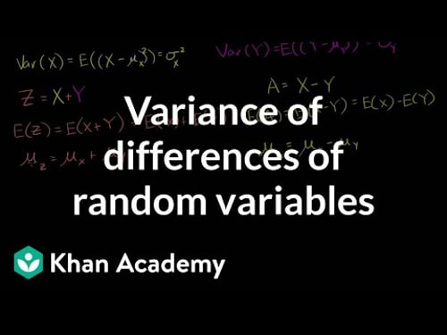 Variance of differences of random variables | Probability and Statistics | Khan Academy