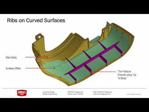 Fantastic Plastic 19 - Ribs on Curved Surfaces - SOLIDWORKS