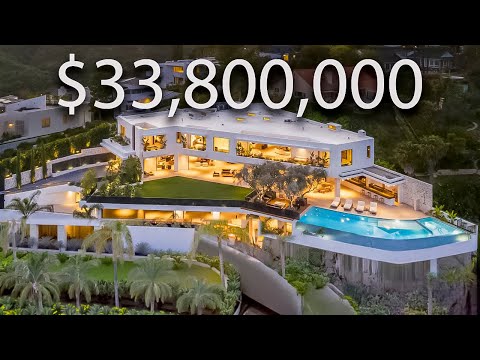 Inside A Futuristic Oasis Mega Mansion With CURVED Infinity Pool!