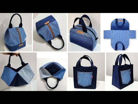 DIY 4 Simple Jeans Bags You Can Make in 30 Minutes/Jeans upcycling