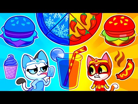 Who Wins?! 🥵 Hot vs Cold 🥶 Boys vs Girls | Food Challenge & Learn Opposites for Kids