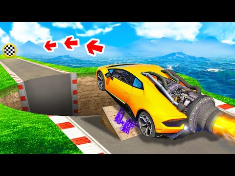 CAN A LAMBA DRIVE THROUGH A HUGE HOLE IN GTA 5? - EXPERIMENT IN GTA 5