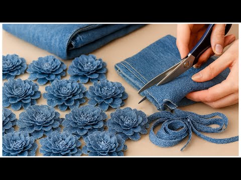 Turn Old Jeans into Beautiful Dahlias - Step-by-Step Tutorial