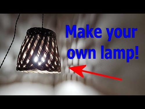 Making a hanging lamp from a wastepaper basket!