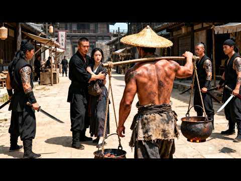 Street thugs pick the wrong targetβa pot-mending vendor is a kung fu master, sweeping the scene!