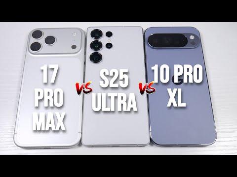 S25 Ultra VS Pixel 10 Pro XL VS iPhone 17 Pro Max (Display, Design, Speakers Benchmarks & Battery)