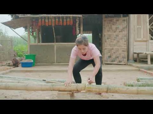 build a life off the grid, making luffa trellis, cooking - Hoàng Thị Tâm