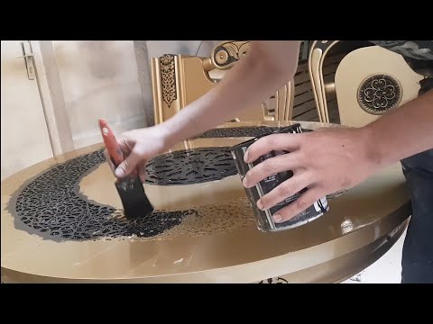 صالون مغربي من الطراز الرفيع .مراحل الصباغة والمواد المستعملة