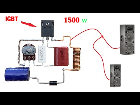 DIY Powerful Ultra Bass Amplifier 20N60 IGBT, No IC , Simple circuit