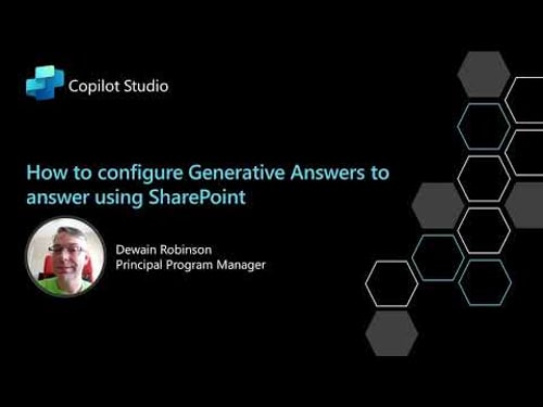 How to configure Generative Answers in Copilot Studio to use SharePoint