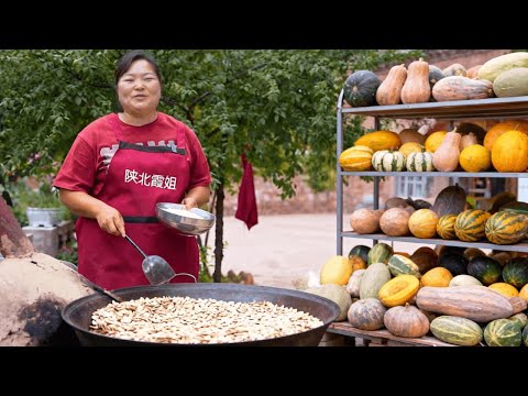 Sister Xia dries and roasts gourd seeds from Shanbei, delicious!