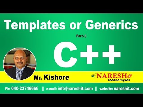 Templates or Generics in C++ Part 5 | C ++ Tutorial | Mr. Kishore