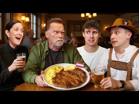 Arnold Schwarzenegger fed us an Austrian Feast! ft. Carrie-Anne Moss