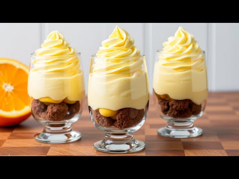 A festive dessert in 5 minutes! Everyone's looking for this recipe! Thick orange cream!