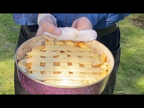Apple Pie Relaxing Outdoor Cooking Share a Pan with Hassanماعون مع حسون،فطيرة التفاح